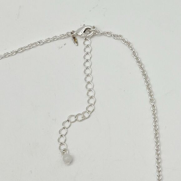 Vintage Silver Tone Marked NRQ Graduated 3 Oval Pendant Necklace 27.5” - Picture 6 of 7